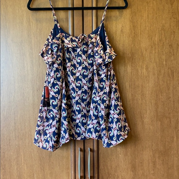 NWT The Webster Flouncy navy patterned tank top - Picture 5 of 6